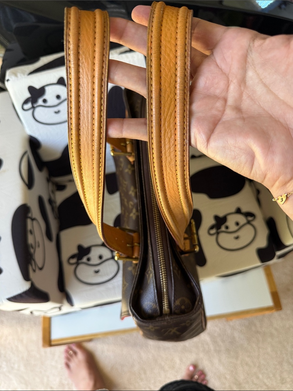 Louis Vuitton Brown Monogram Satchel with Tan Handles Comes W/COA - Picture 13 of 16